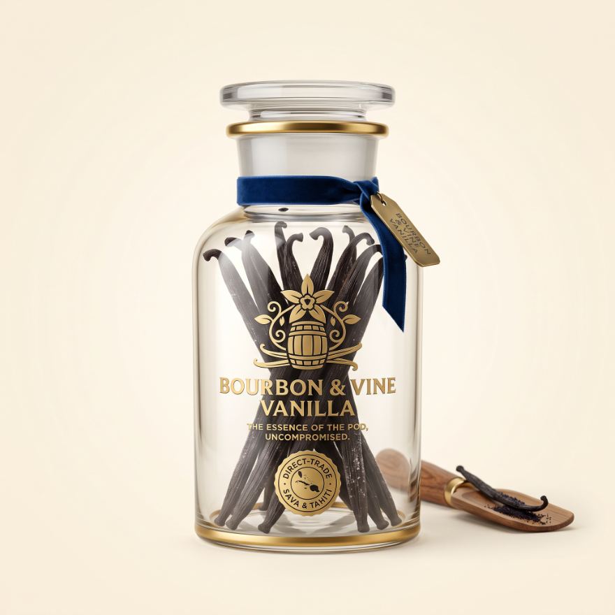 Bourbon & Vine Vanilla product packaging